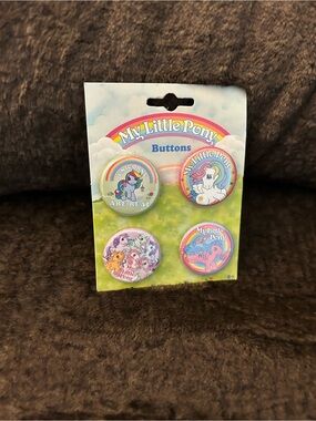 My Little Pony Button Pin Set - Pink, Purple, Blue, Yellow
